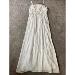 iZ Byer White Maxi Dress With Ruffle Front Straps XL